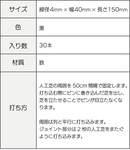 専用固定ピンの仕様と打ち方sp